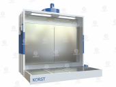 Покрасочная камера Korst модель OKVZ-2500+P с водяной завесой и активным полом (1м)