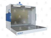 Покрасочная камера Korst модель OKVZ-3000A+P с водяной завесой и дополнительным активным полом (1,5м)