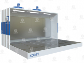 Покрасочная камера Korst модель OKVZ 4000А+P с водяной завесой и дополнительным активным полом (2м)